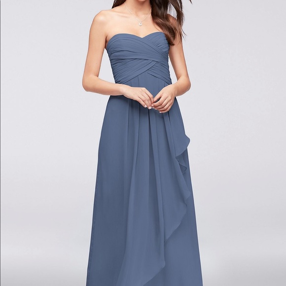 David's Bridal Dresses & Skirts - David’s Bridal Strapless Chiffon Bridesmaid Dress